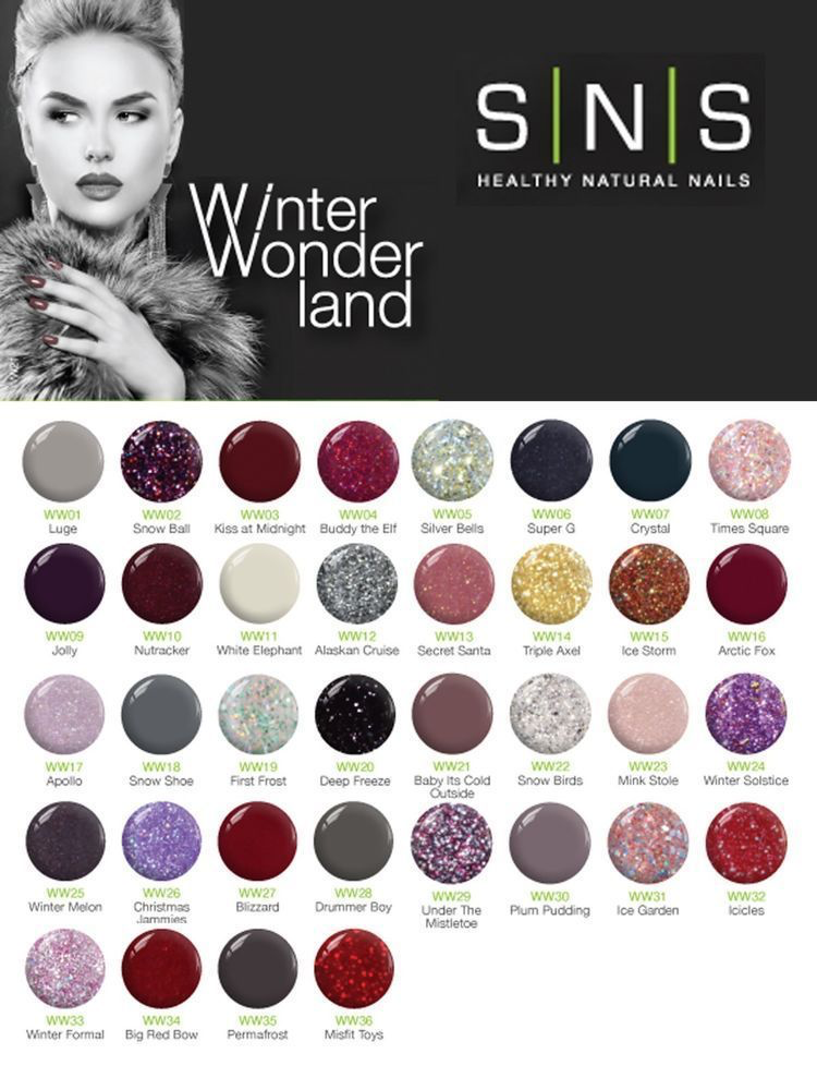 SNS DIP 1oz Winter Wonder land Collection Full 36 colors (WW01 to WW36)