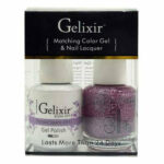 095 Glitter Pink Colors - Purple Spark Gelixir Gel Nail Polish Duo