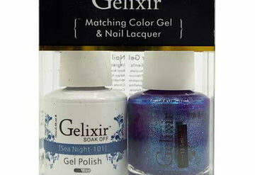 101 Glitter Blue Colors - Sea Night Gelixir Gel Nail Polish Duo