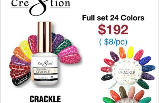 Cre8tion Crackle Gel, 0.5oz, Full line of 24 Colors (From 01 to 24)