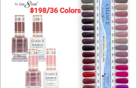 Chance Matching Color Gel & Nail Lacquer 0.5oz - 36 Colors #217 - #252 - Winter Wishes Collection w/ 2 set Color Chart
