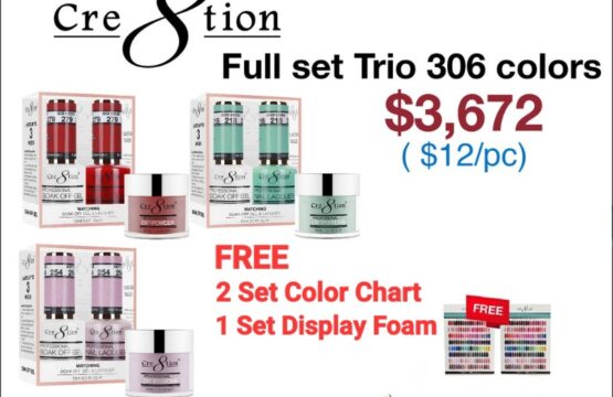 Cre8tion Trio Matching color - Full set 306 colors 2 sets Color Chart, 1 set Display Foam