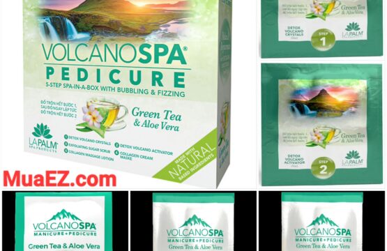 Volcano Spa Pedicure 6 Step, CASE, Green Tea & Aloe Vera, 36 kits/case